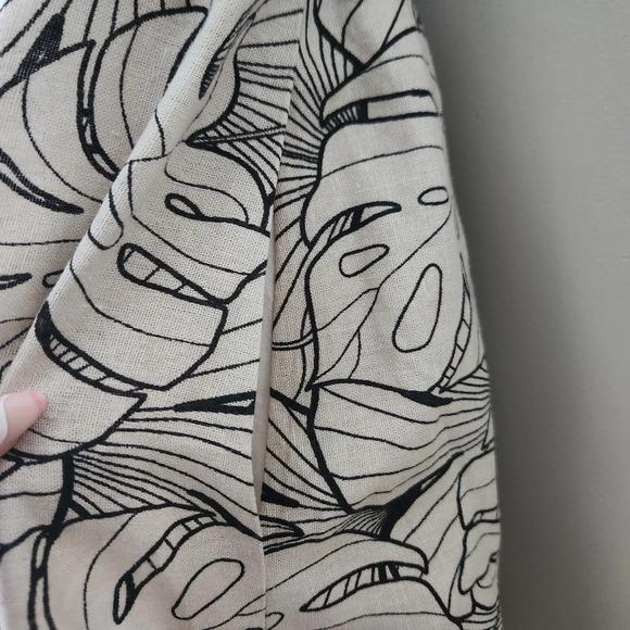 NWT House of Harlow 1960 | Linen Blend Tie Back Montsera Print Mini Dress - Sz S - Picture 4 of 12